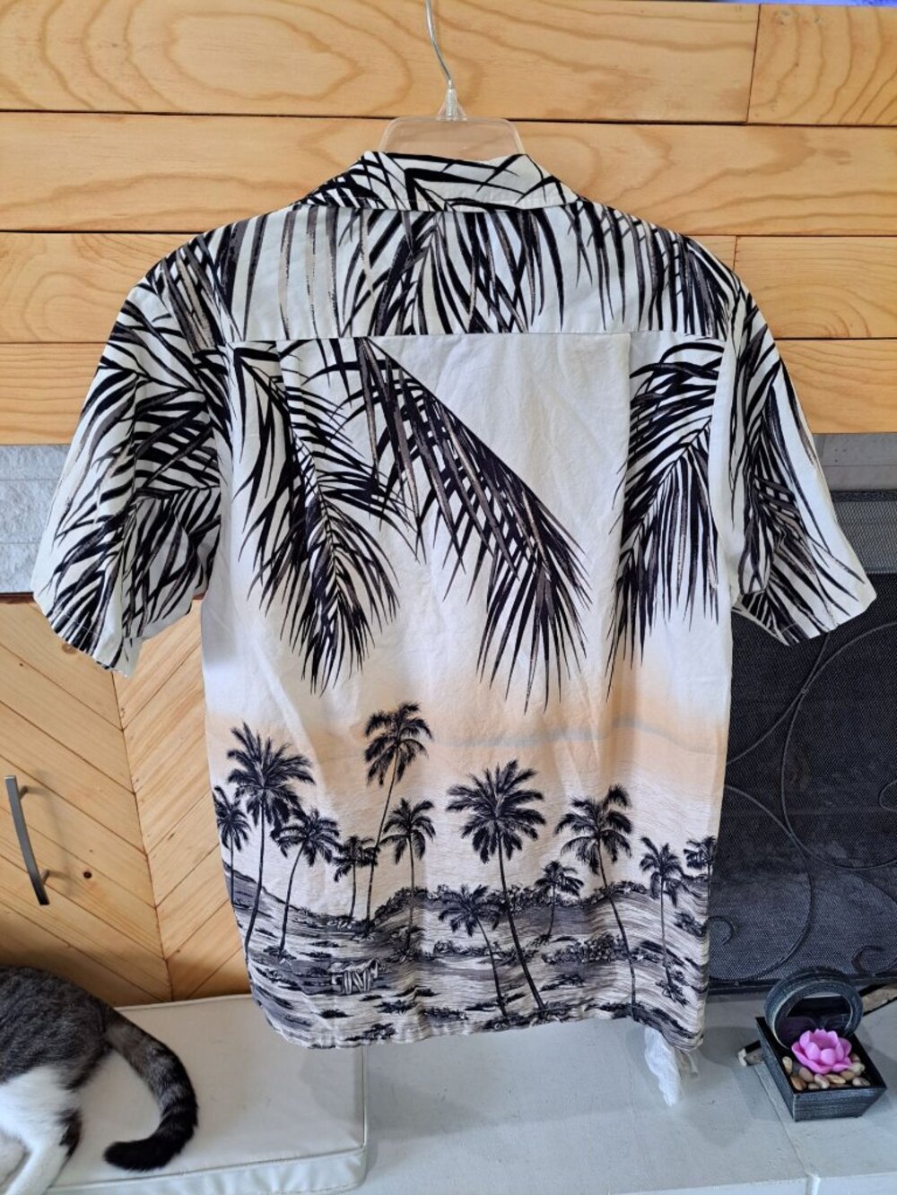 Rjc Hawaiian Shirt Palm Tree Cotton Button Front Short Sleeve Mens L Hawaii - Picture 7 of 12